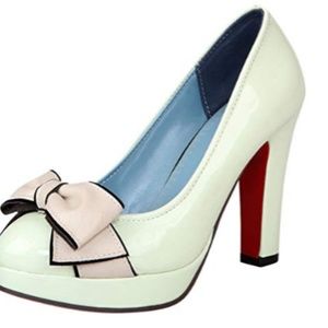 Platorm High Heel Dress Pumps in Green